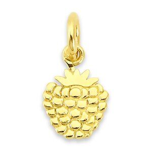 Solid 10k Gold Raspberry Charm - Summer Jewelry Gifts for Her